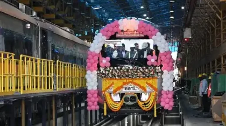 Bengaluru Metro Milestone: BEML Delivers First Blue Line Train Set